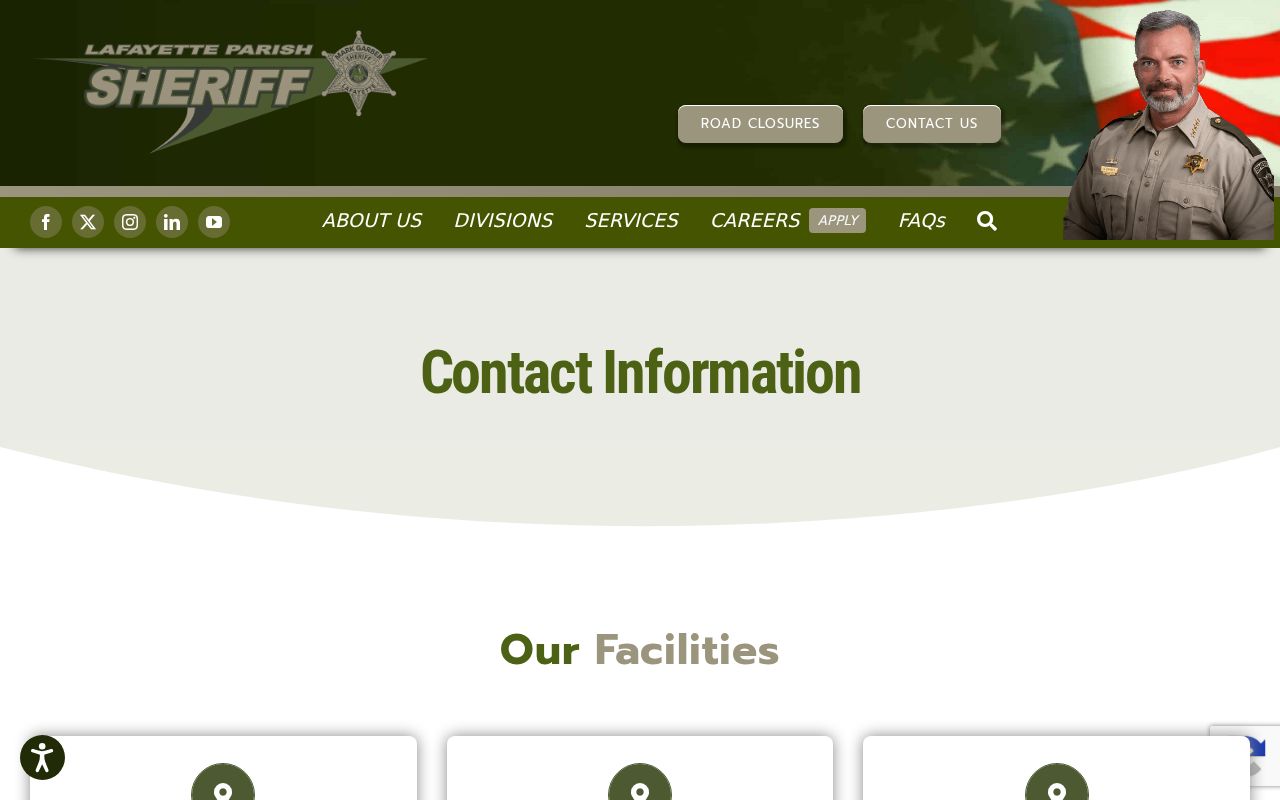Lafayette Parish warrant records: the sheriff's Civil, Tax and Warrants office address block